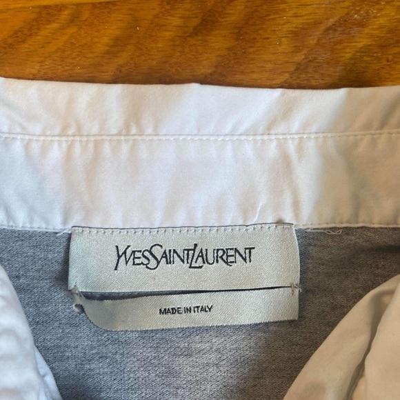 Grey & White Yve Saint Laurent Polo (YSL) (S) - Picture 5 of 6